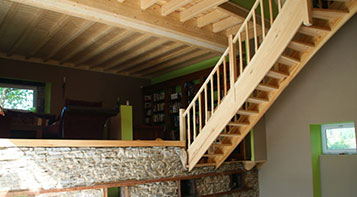 creation escalier bois avec mezzanine